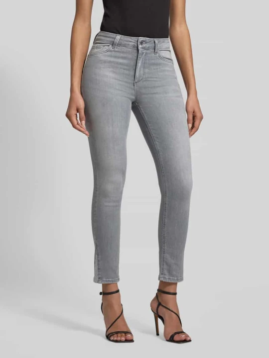 Zdjęcie produktu Jeansy o kroju skinny fit z efektem znoszenia z wpuszczanymi kieszeniami model 'IDEAL' Liu Jo Jasnoszary