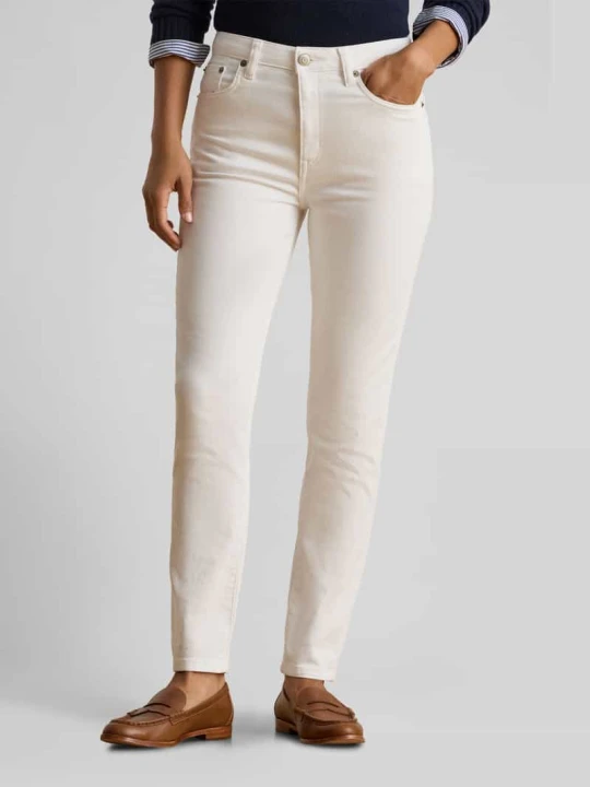 Zdjęcie produktu Jeansy o kroju skinny fit z mieszanki bawełny Lauren Ralph Lauren Biały