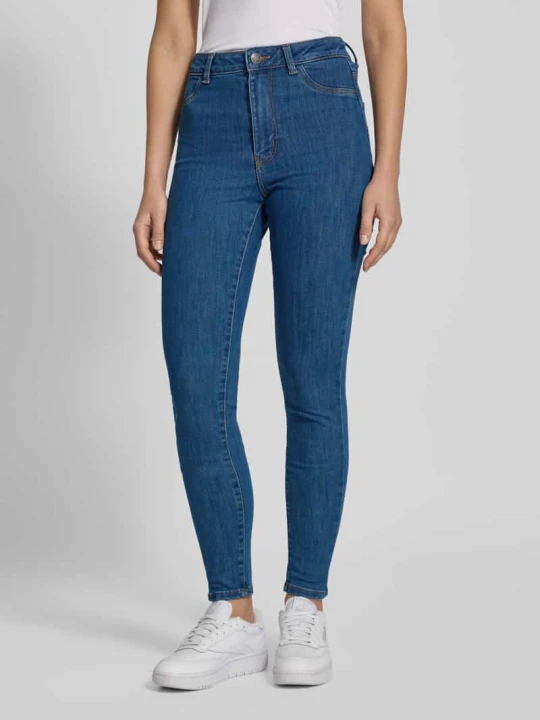 Zdjęcie produktu Jeansy o kroju skinny fit z mieszanki bawełny model ‘DEA’ Pieces Niebieski