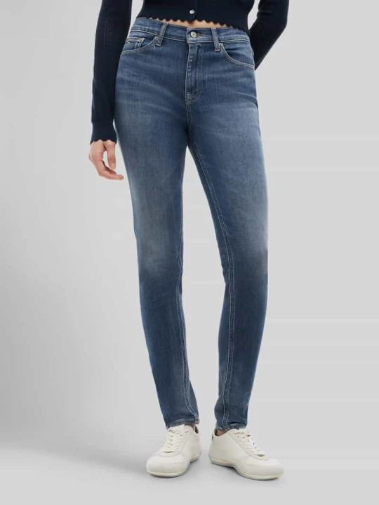 Zdjęcie produktu Jeansy o kroju skinny fit z mieszanki bawełny w stylu 5 kieszeni Tommy Jeans Jasnoszary