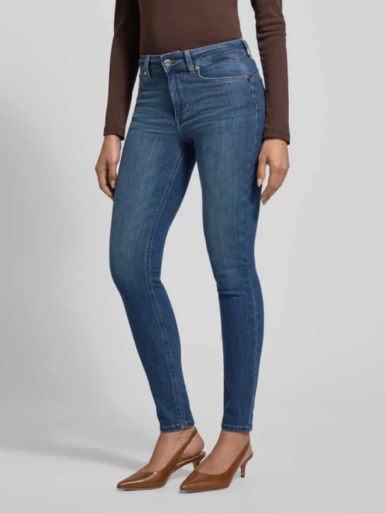 Zdjęcie produktu Jeansy o kroju skinny fit z obszyciem ozdobnymi kamieniami model 'DIVINE' Liu Jo Niebieski