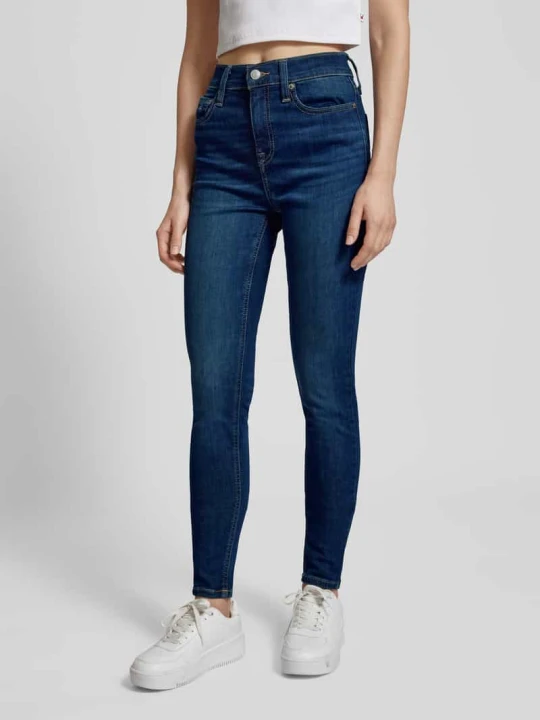 Zdjęcie produktu Jeansy o kroju skinny fit z wyhaftowanym logo model ‘NORA’ Tommy Jeans Ciemnoniebieski