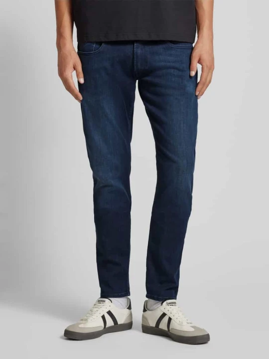 Zdjęcie produktu Jeansy o kroju slim fit z 5 kieszeniami model ‘ANBASS’ Replay Granatowy
