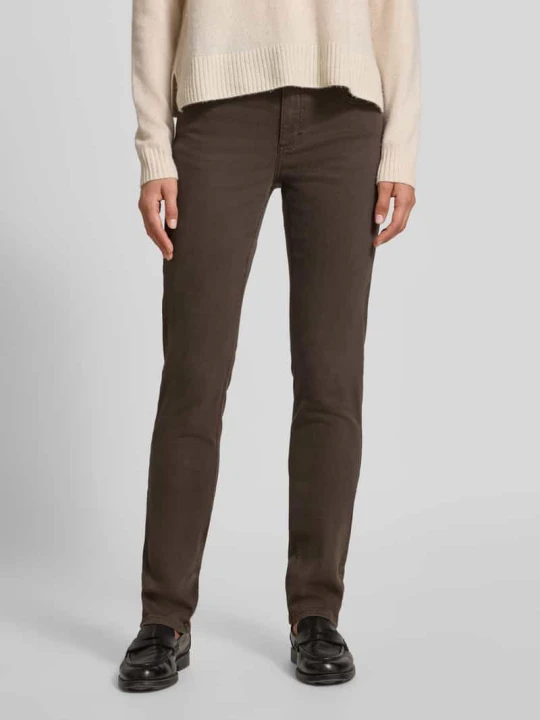 Zdjęcie produktu Jeansy o kroju slim fit z 5 kieszeniami model ‘CICI’ Angels Czekoladowy
