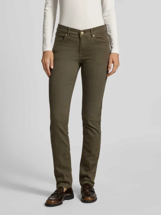 Zdjęcie produktu Jeansy o kroju slim fit z 5 kieszeniami model ‘CICI’ Angels Oliwkowy