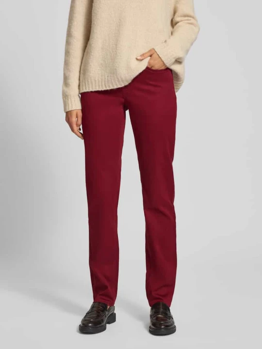 Zdjęcie produktu Jeansy o kroju slim fit z 5 kieszeniami model ‘STYLE.CAROLA’ BRAX Bordowy