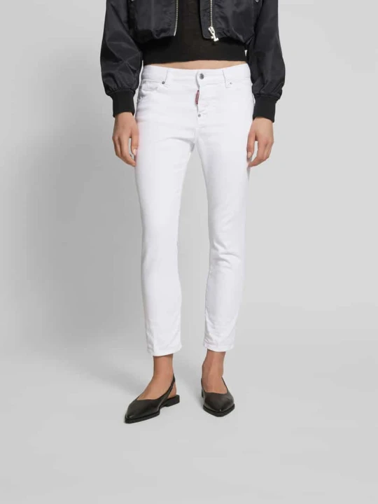 Zdjęcie produktu Jeansy o kroju slim fit z detalem z logo Dsquared2 Biały
