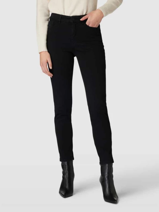Zdjęcie produktu Jeansy o kroju slim fit z detalem z logo Marc Cain Czarny