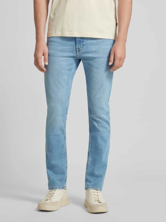 Zdjęcie produktu Jeansy o kroju slim fit z detalem z logo model ‘DELAWARE’ Boss Jeansowy niebieski