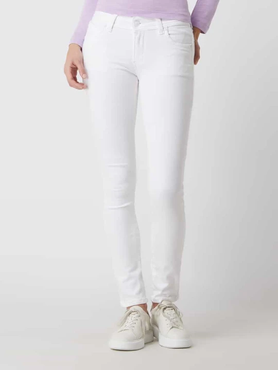 Zdjęcie produktu Jeansy o kroju slim fit z dodatkiem streczu model ‘Laura’ Blue Monkey Biały
