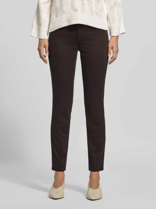 Zdjęcie produktu Jeansy o kroju slim fit z domieszką lyocellu Marc Cain Ciemnobrązowy