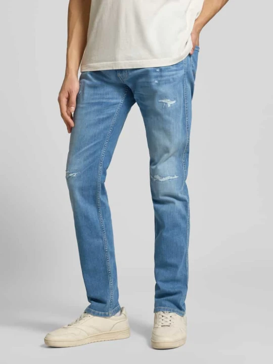 Zdjęcie produktu Jeansy o kroju slim fit z efektem znoszenia Model 'Anbass' Replay Jeansowy niebieski