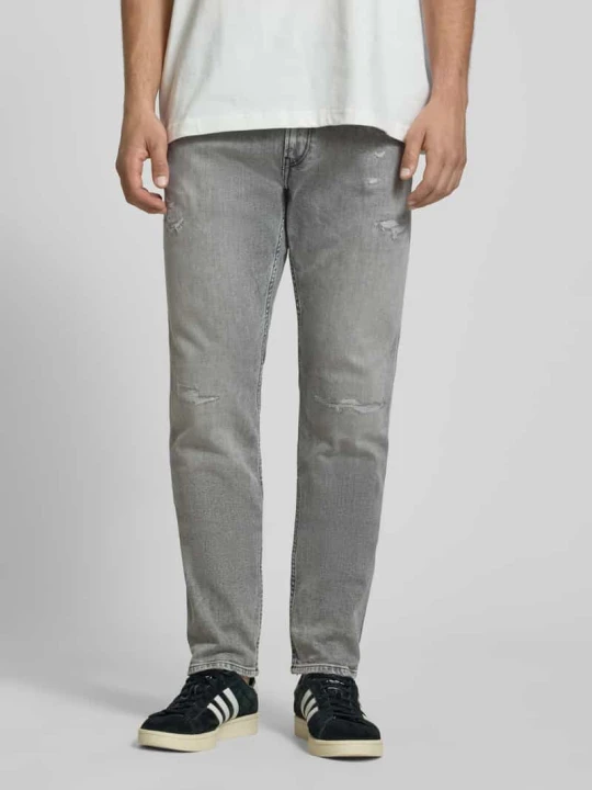 Zdjęcie produktu Jeansy o kroju slim fit z efektem znoszenia model 'Anbass' Replay Jasnoszary