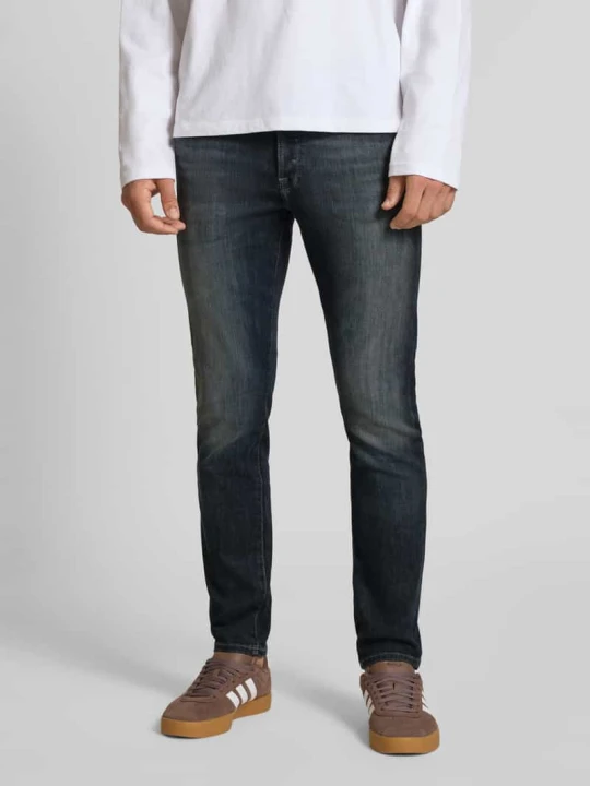 Zdjęcie produktu Jeansy o kroju slim fit z efektem znoszenia model ‘GLENN’ Jack&Jones Ciemnoniebieski