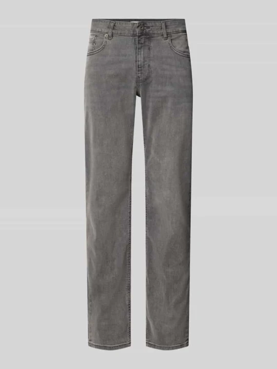 Zdjęcie produktu Jeansy o kroju slim fit z elastycznej mieszanki bawełny z szlufkami na pasek REVIEW Ciemnoszary