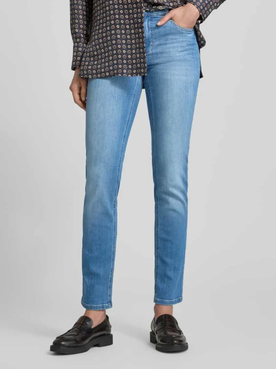 Zdjęcie produktu Jeansy o kroju slim fit z elastycznym pasem Angels Błękitny