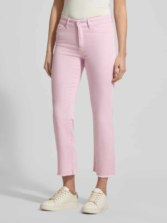 Zdjęcie produktu Jeansy krój slim fit z frędzlami Marc Cain Mocnoróżowy