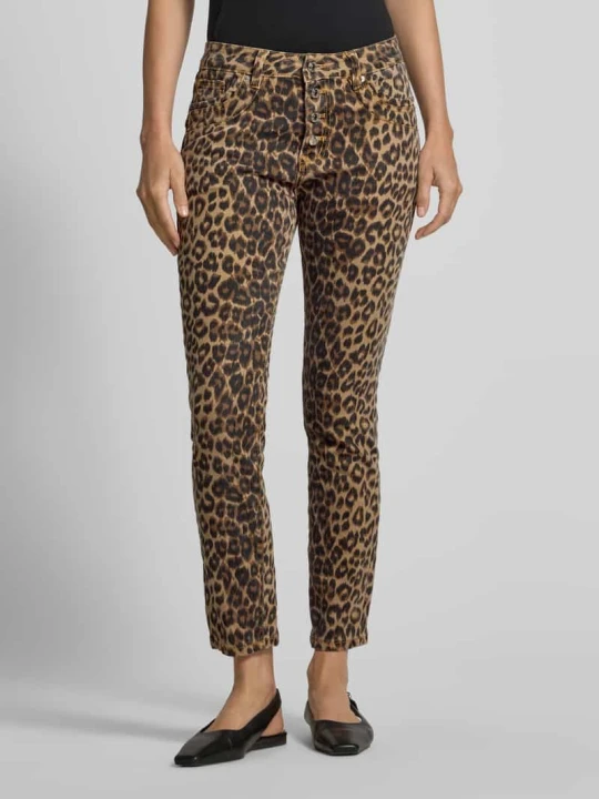 Zdjęcie produktu Jeansy o kroju slim fit z listwą guzikową Miss Goodlife Beżowy