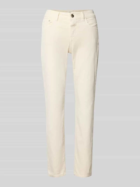 Zdjęcie produktu jeansy o kroju slim fit z mieszanka bawełny model 'Baker' Closed Złamany biały
