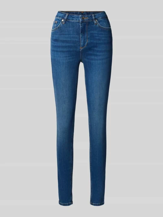 Zdjęcie produktu jeansy o kroju slim fit z mieszanka bawełny model "DIVINE" Liu Jo Ciemnoniebieski