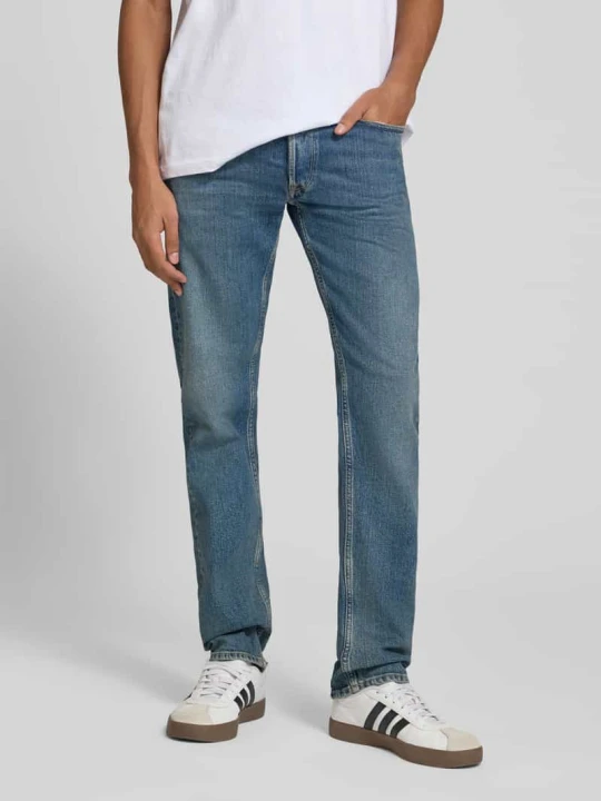 Zdjęcie produktu jeansy o kroju slim fit z mieszanka bawełny model 'Grover' Replay Jeansowy niebieski