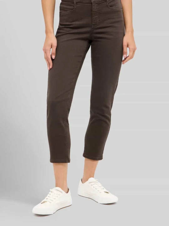 Zdjęcie produktu jeansy o kroju slim fit z mieszanka bawełny model 'ORNELLA SPORTY' Angels Ciemnobrązowy