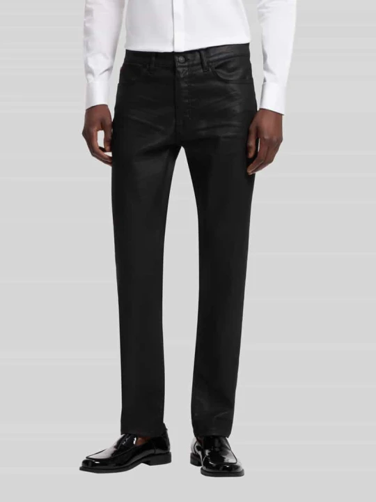 Zdjęcie produktu Jeansy o kroju slim fit z mieszanki bawełny i wiskozy model 'Hugo 708' Czarny