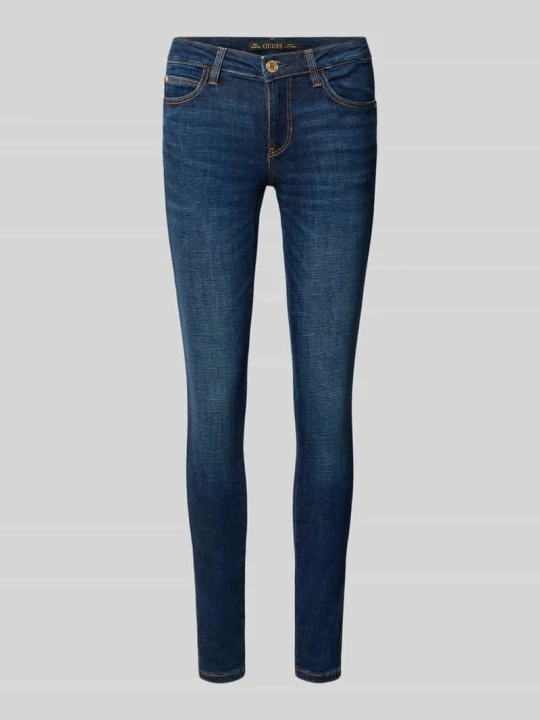 Zdjęcie produktu jeansy o kroju slim fit z mieszanki bawełny model 'Curve' Guess Ciemnoniebieski