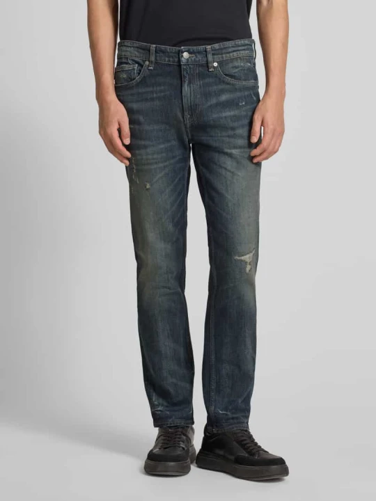 Zdjęcie produktu Jeansy o kroju slim fit z mieszanki bawełny model „DELAWARE BO IMAGE” Boss Jeansowy niebieski