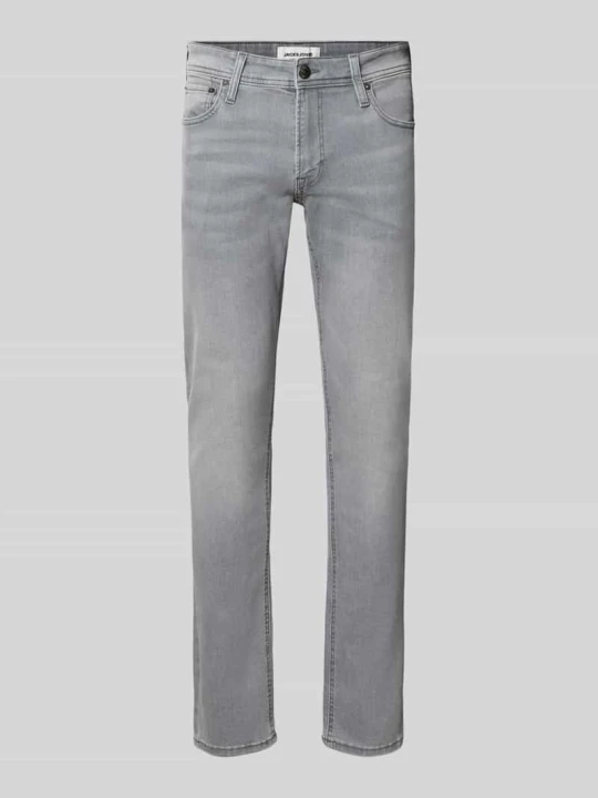 Zdjęcie produktu jeansy o kroju slim fit z mieszanki bawełny model 'Glenn' Jack&Jones Średnioszary