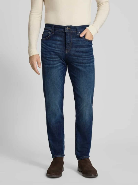 Zdjęcie produktu Jeansy o kroju slim fit z mieszanki bawełny model ‘ONYX’ Boss Granatowy melanż