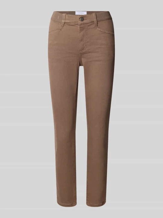 Zdjęcie produktu jeansy o kroju slim fit z mieszanki bawełny model 'ORNELLA SPORTY' Angels Beżowy