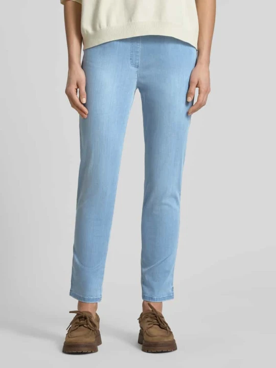 Zdjęcie produktu Jeansy o kroju slim fit z mieszanki bawełny model 'PAMINA 6/8 DEKO' Raphaela By Brax Niebieski