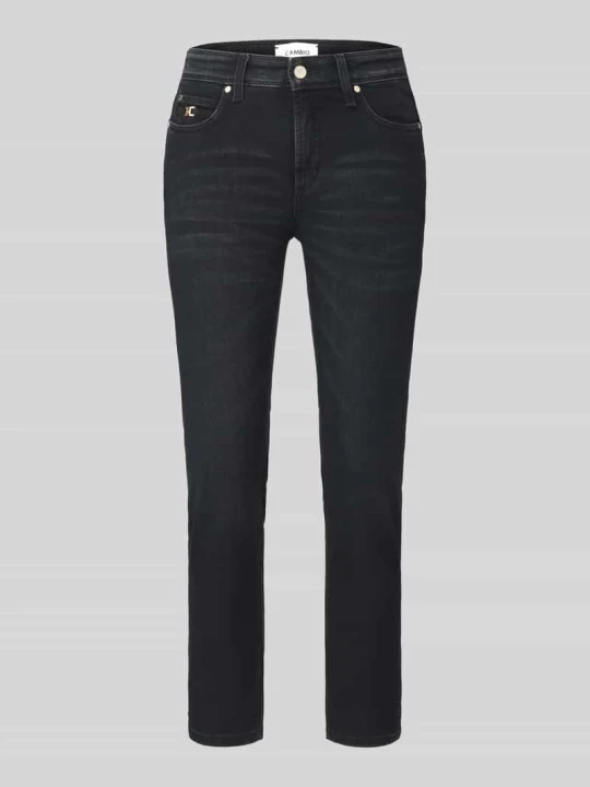 Zdjęcie produktu jeansy o kroju slim fit z mieszanki bawełny model 'PIPER SHORT' CAMBIO Czarny
