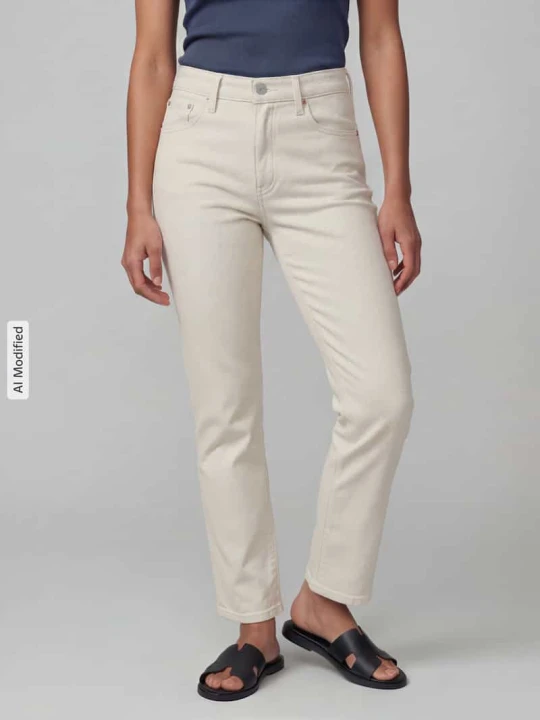 Zdjęcie produktu jeansy o kroju slim fit z mieszanki bawełny model 'RIBCAGE' Levi's Złamany biały