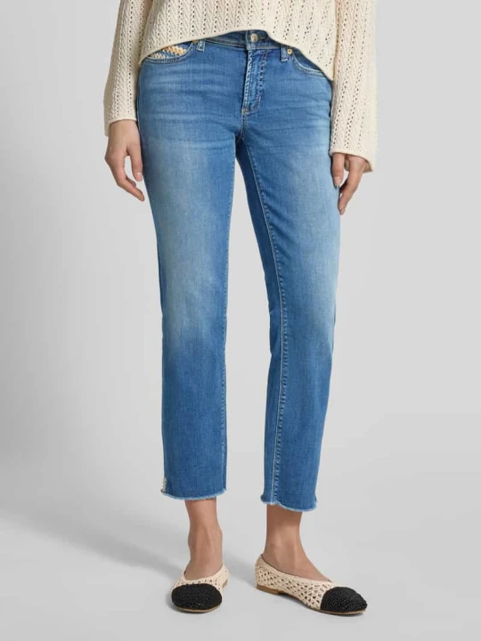 Zdjęcie produktu Jeansy o kroju slim fit z mieszanki bawełny w skróconym kroju CAMBIO Jeansowy niebieski