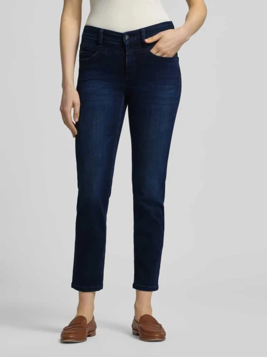 Zdjęcie produktu Jeansy o kroju slim fit z mieszanki wiskozy model 'Posh' CAMBIO Ciemnoniebieski