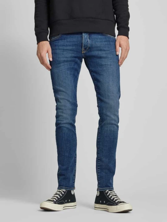 Zdjęcie produktu Jeansy o kroju slim fit z naszywką z logo model ‘GLENN’ Jack&Jones Ciemnoniebieski
