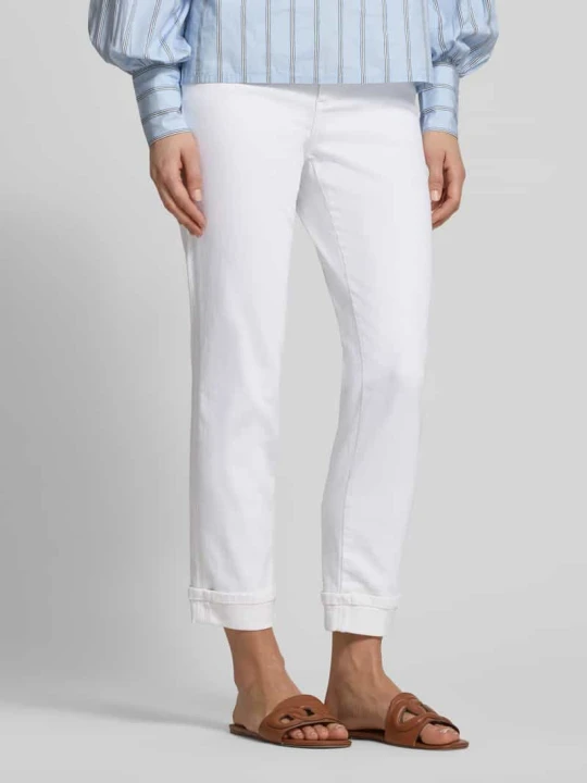 Zdjęcie produktu Jeansy o kroju slim fit z utrwalonym wykończeniem nogawek Model 'Darleen' Angels Biały