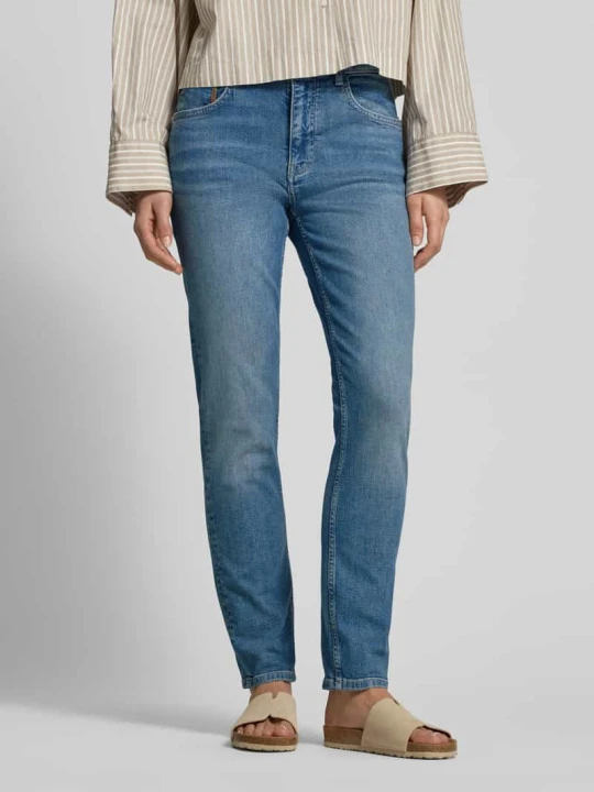Zdjęcie produktu Jeansy o kroju slim fit z wpuszczanymi kieszeniami Model 'Asya Jentra' MOS MOSH Ciemnoniebieski