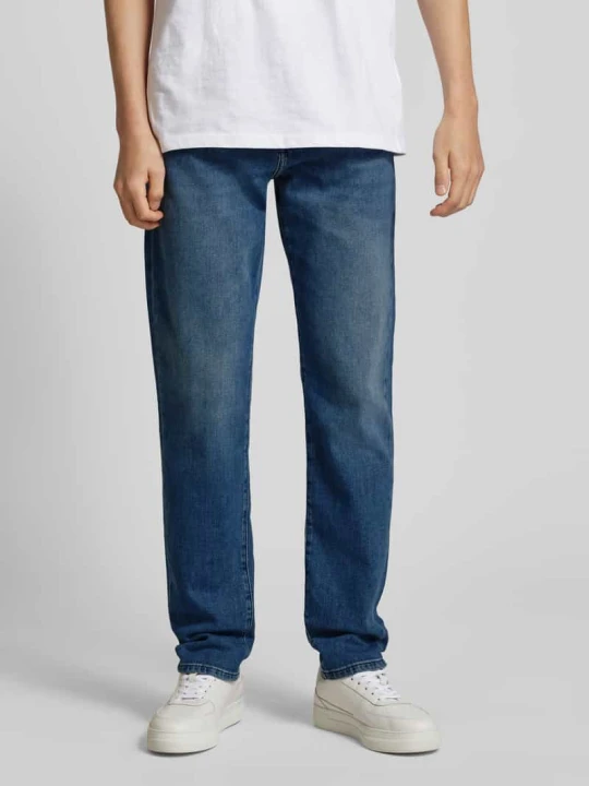 Zdjęcie produktu Jeansy o kroju slim tapered fit z 5 kieszeniami model ‘ONYX’ Boss Jeansowy niebieski