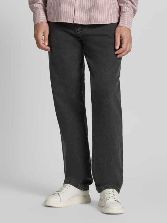 Zdjęcie produktu Jeansy o kroju straight fit model ‘Leroy’ Woodbird Czarny