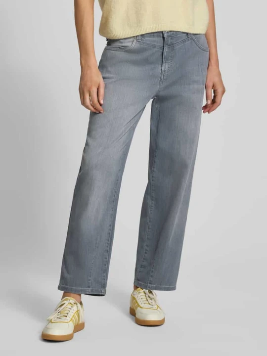 Zdjęcie produktu Jeansy o kroju straight fit w skróconym fasonie model 'Bobbie' MAC Jasnoszary