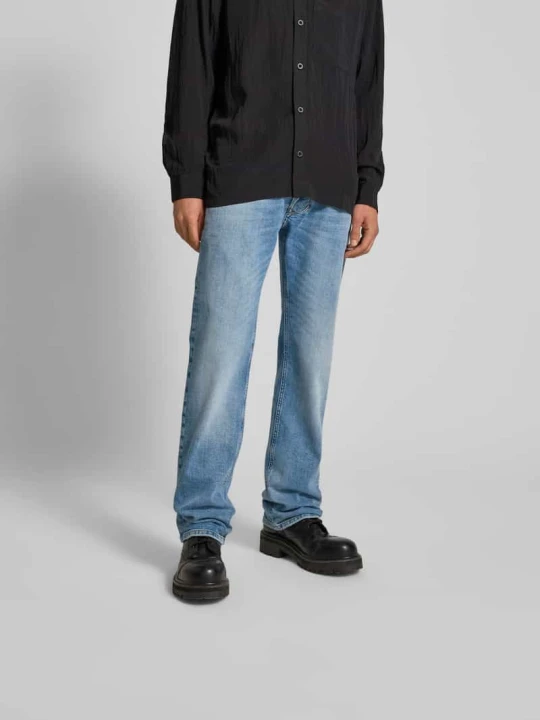 Zdjęcie produktu Jeansy o kroju straight fit z 5 kieszeniami Diesel Jeansowy niebieski