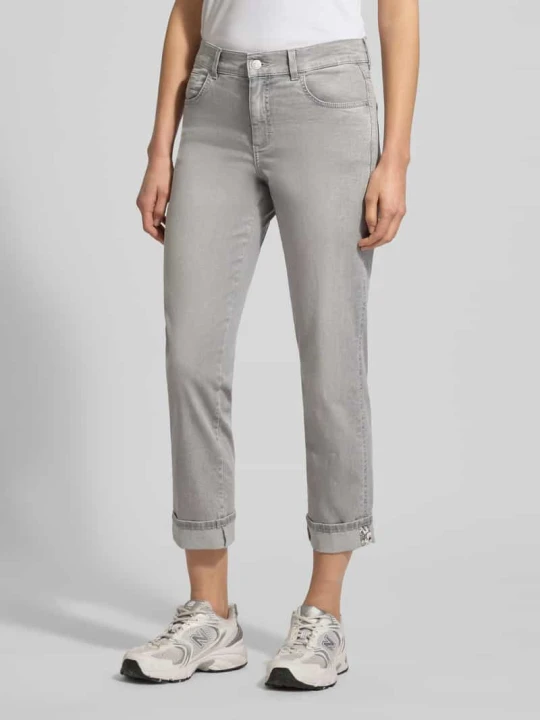 Zdjęcie produktu Jeansy o kroju straight fit w 5 kieszeni Model 'Darlene' Angels Jasnoszary