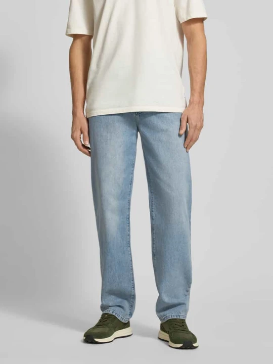 Zdjęcie produktu Jeansy o kroju straight fit z 5 kieszeniami model ‘LEROY’ Woodbird Jeansowy niebieski