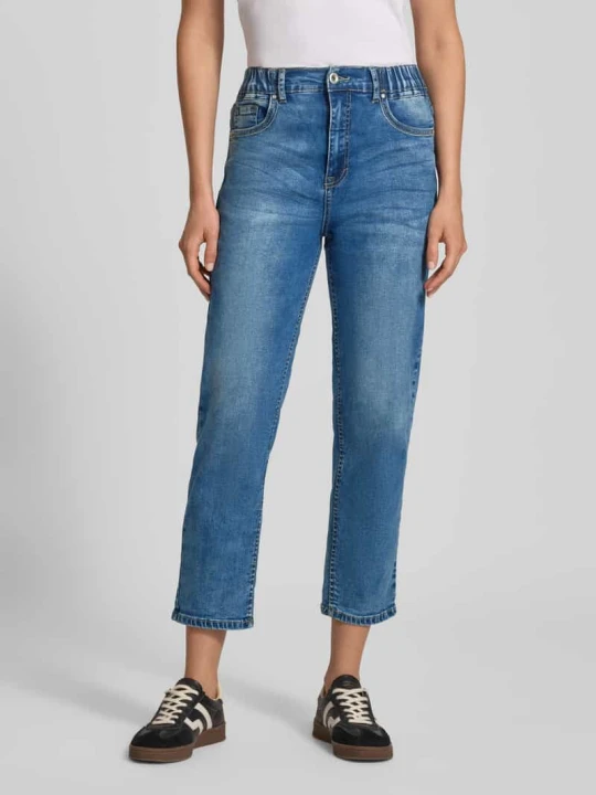 Zdjęcie produktu Jeansy o kroju straight fit z 5 kieszeniami model ‘Ma44rbella’ ZABAIONE Jeansowy niebieski