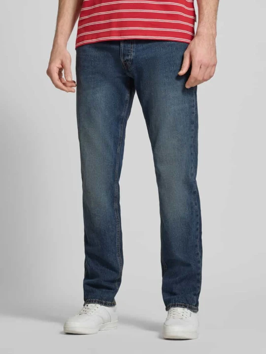 Zdjęcie produktu Jeansy o kroju straight fit w stylu 5-kieszeniowym model 'MIKE' Jack&Jones Ciemnoniebieski