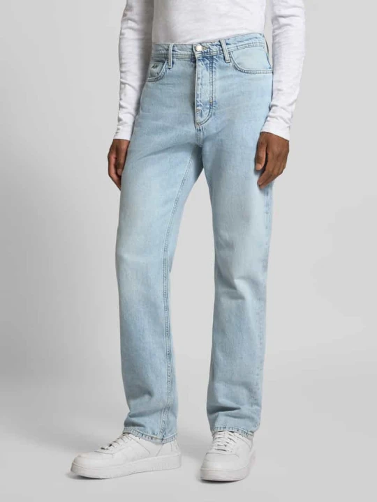 Zdjęcie produktu Jeansy o kroju straight fit z aplikacją z logo Antony Morato Jasnoniebieski