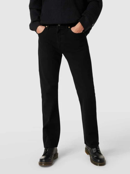 Zdjęcie produktu Jeansy o kroju straight fit z bawełny model ‘501™’ Levi's Czarny